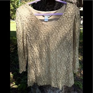 Coldwater Creek Light and Lacy Gold Top